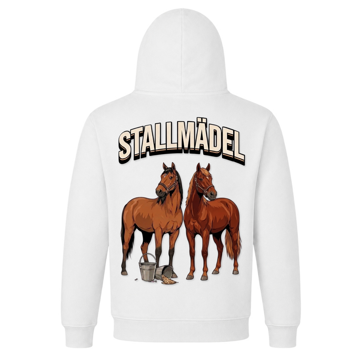 Stallmädel - Premium Unisex Hoodie - White - Rueckseite