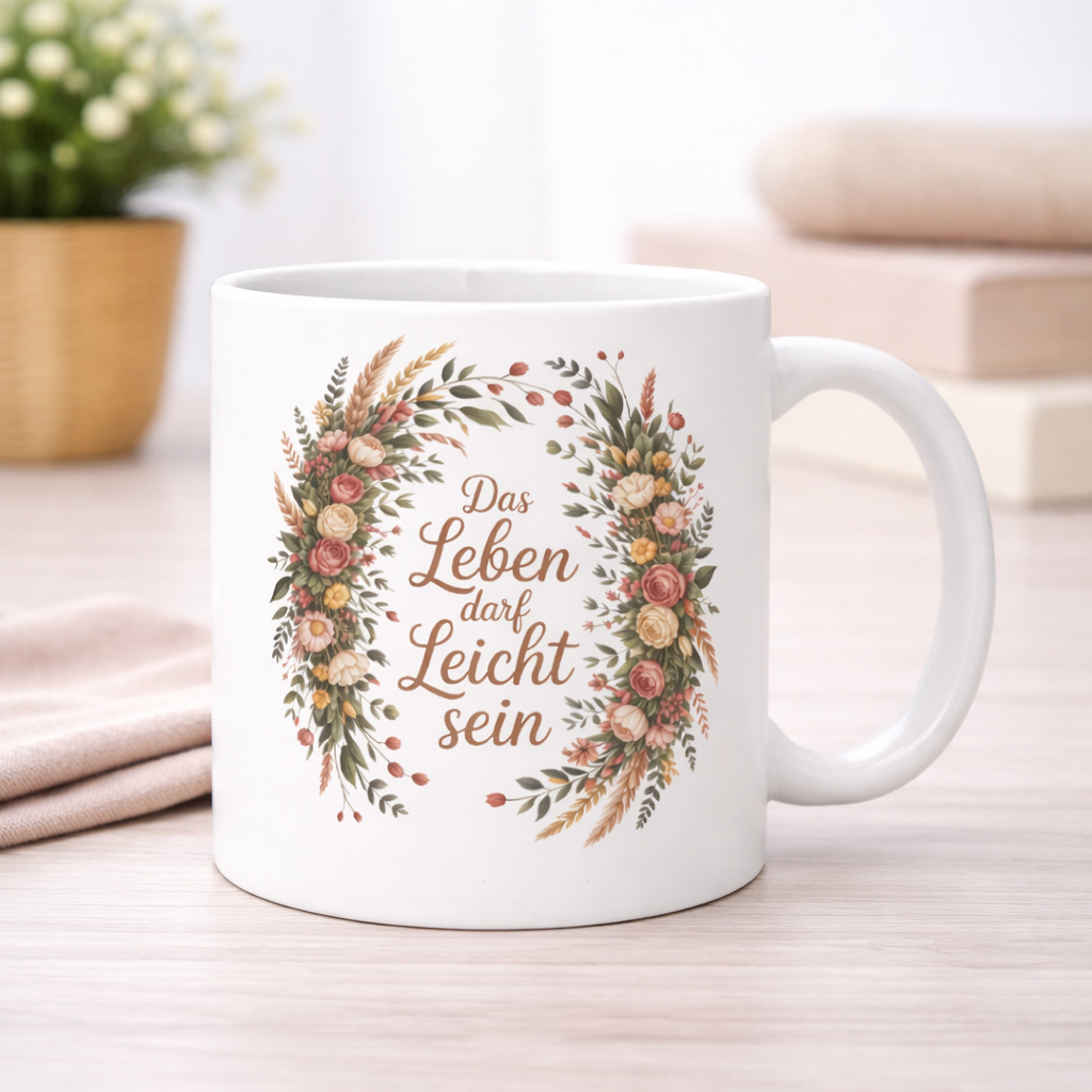 Leben darf leicht sein - Tasse