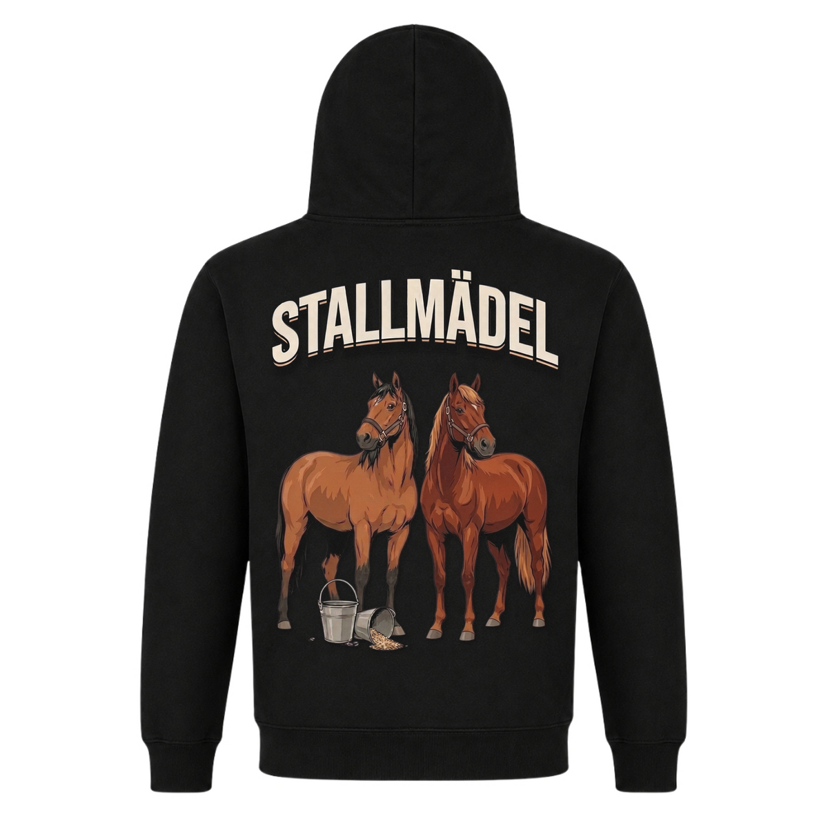 Stallmädel - Premium Unisex Hoodie - Black - Rueckseite