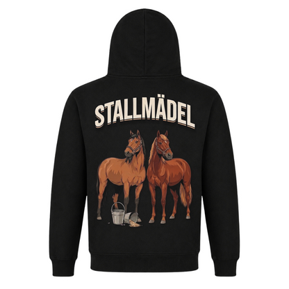 Stallmädel - Premium Unisex Hoodie - Black - Rueckseite