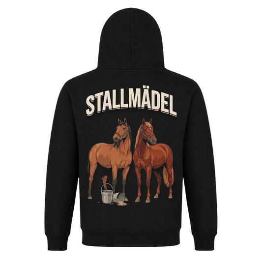 Stallmädel - Premium Unisex Hoodie - Black - Rueckseite