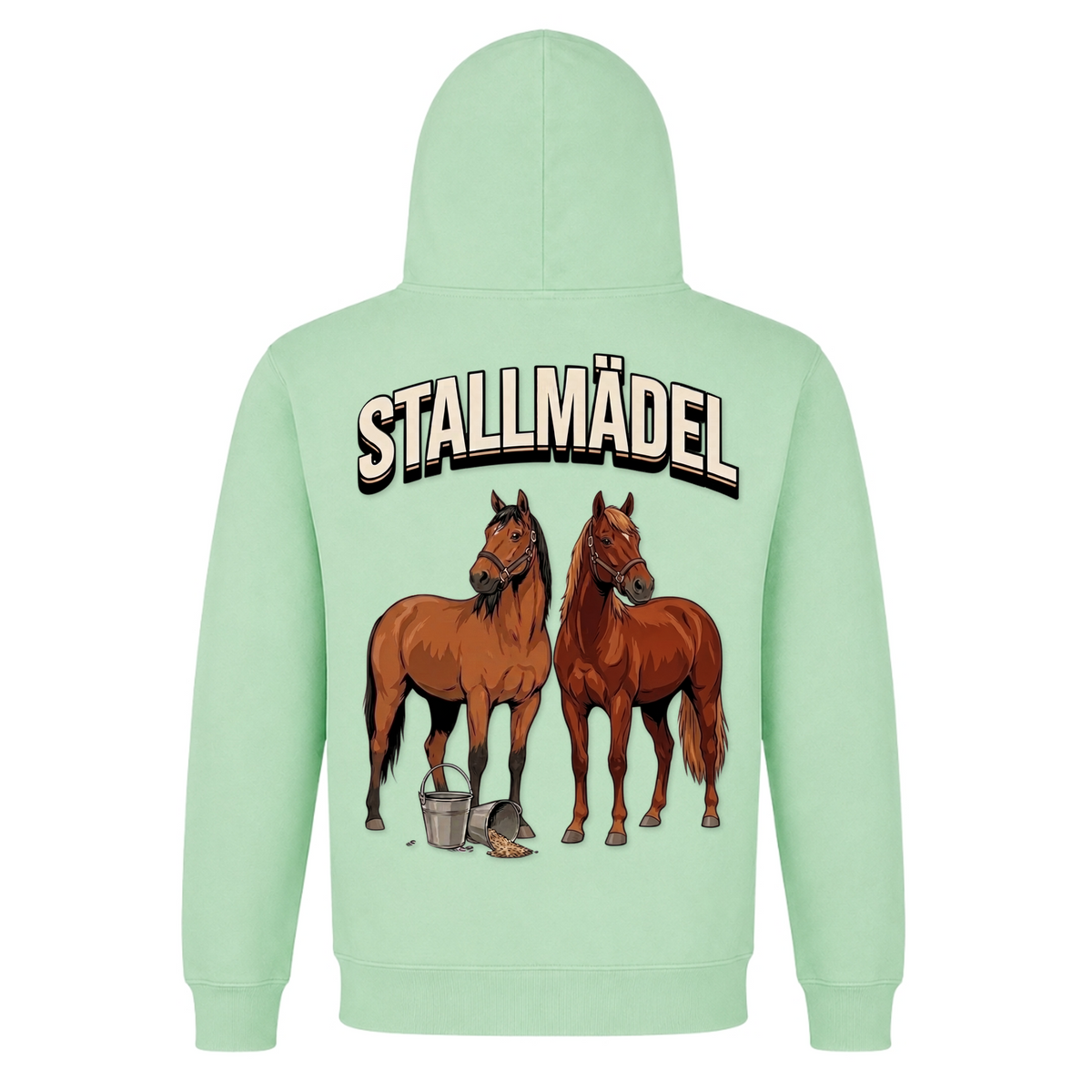 Stallmädel - Premium Unisex Hoodie - Frozen Green - Rueckseite
