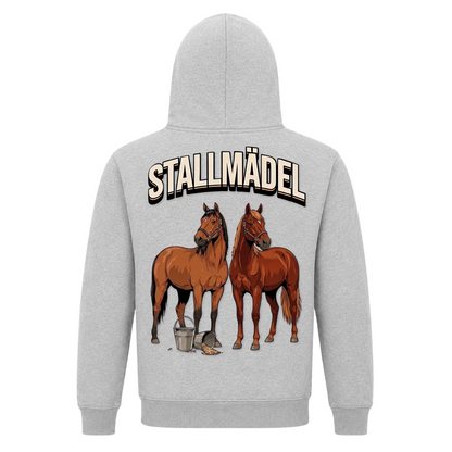 Stallmädel - Premium Unisex Hoodie - Grey Melange - Rueckseite