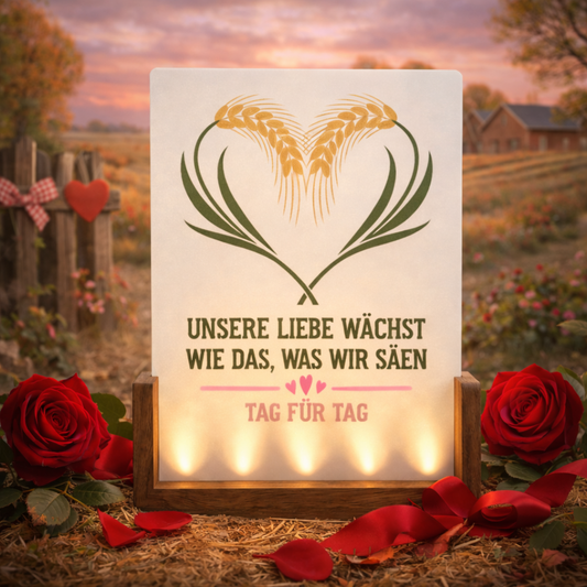 Unsere Liebe Wächst - Beleuchteter Bilderrahmen