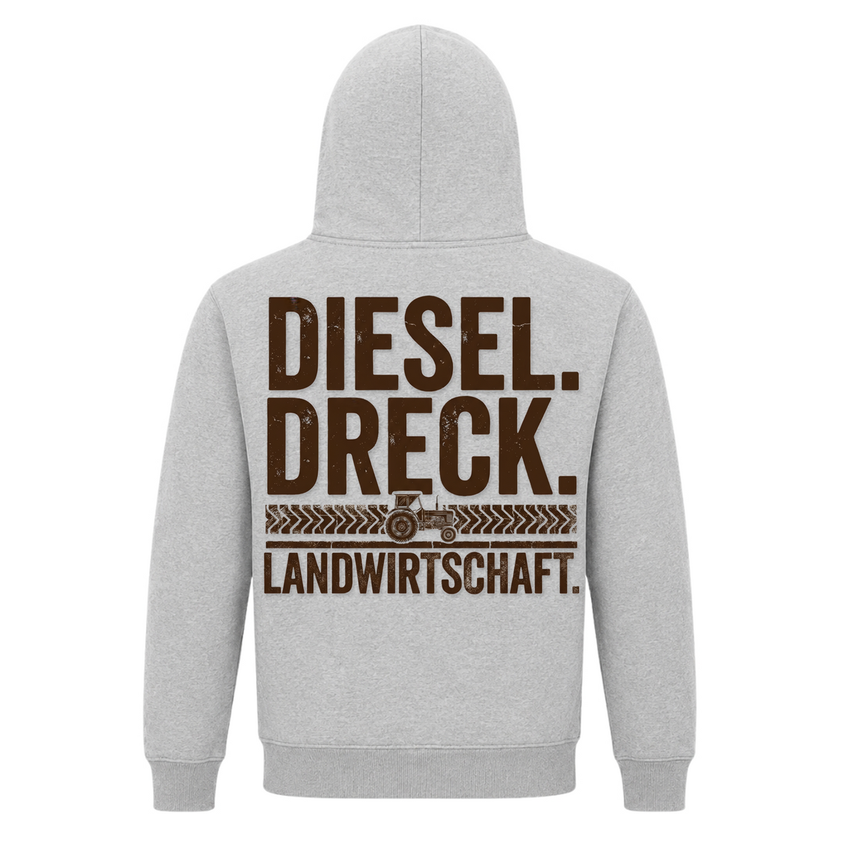 Diesel. Dreck. Landwirtschaft. - Premium Unisex Hoodie - Grey Melange - Rueckseite