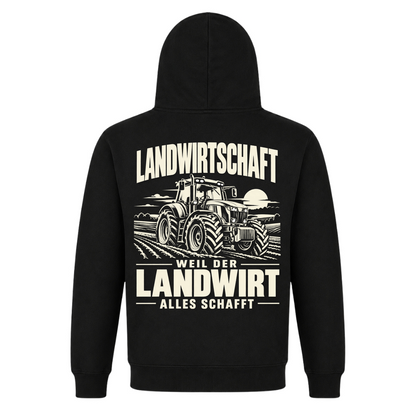 Der Landwirt schafft alles! - Premium Unisex Hoodie - Black - Rueckseite