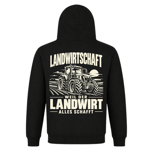 Der Landwirt schafft alles! - Premium Unisex Hoodie - Black - Rueckseite