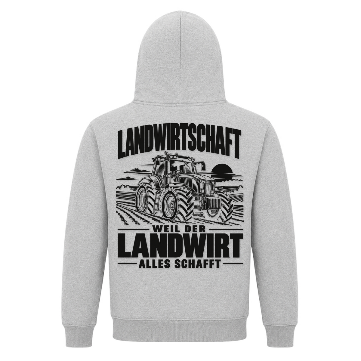 Der Landwirt schafft alles! - Premium Unisex Hoodie - Grey Melange - Rueckseite
