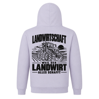 Der Landwirt schafft alles! - Premium Unisex Hoodie - Lilac - Rueckseite