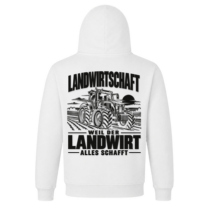 Der Landwirt schafft alles! - Premium Unisex Hoodie - White - Rueckseite