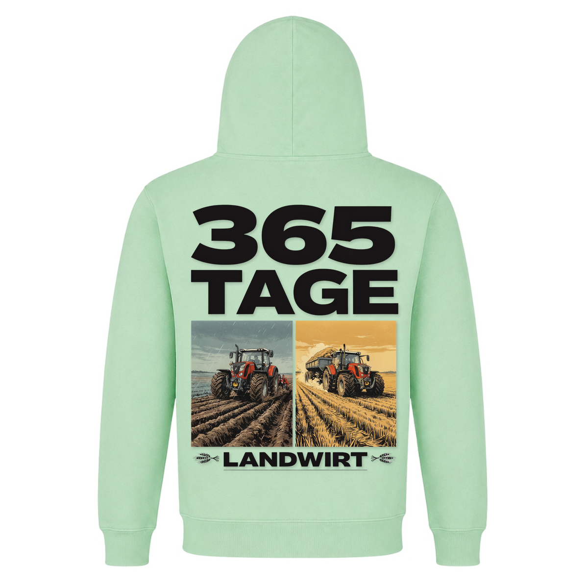 365 Tage Landwirt - Premium Hoodie Unisex - Frozen Green - Rueckseite