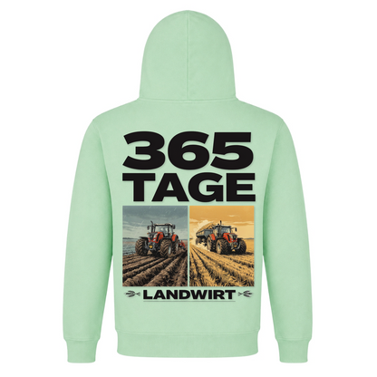 365 Tage Landwirt - Premium Hoodie Unisex - Frozen Green - Rueckseite