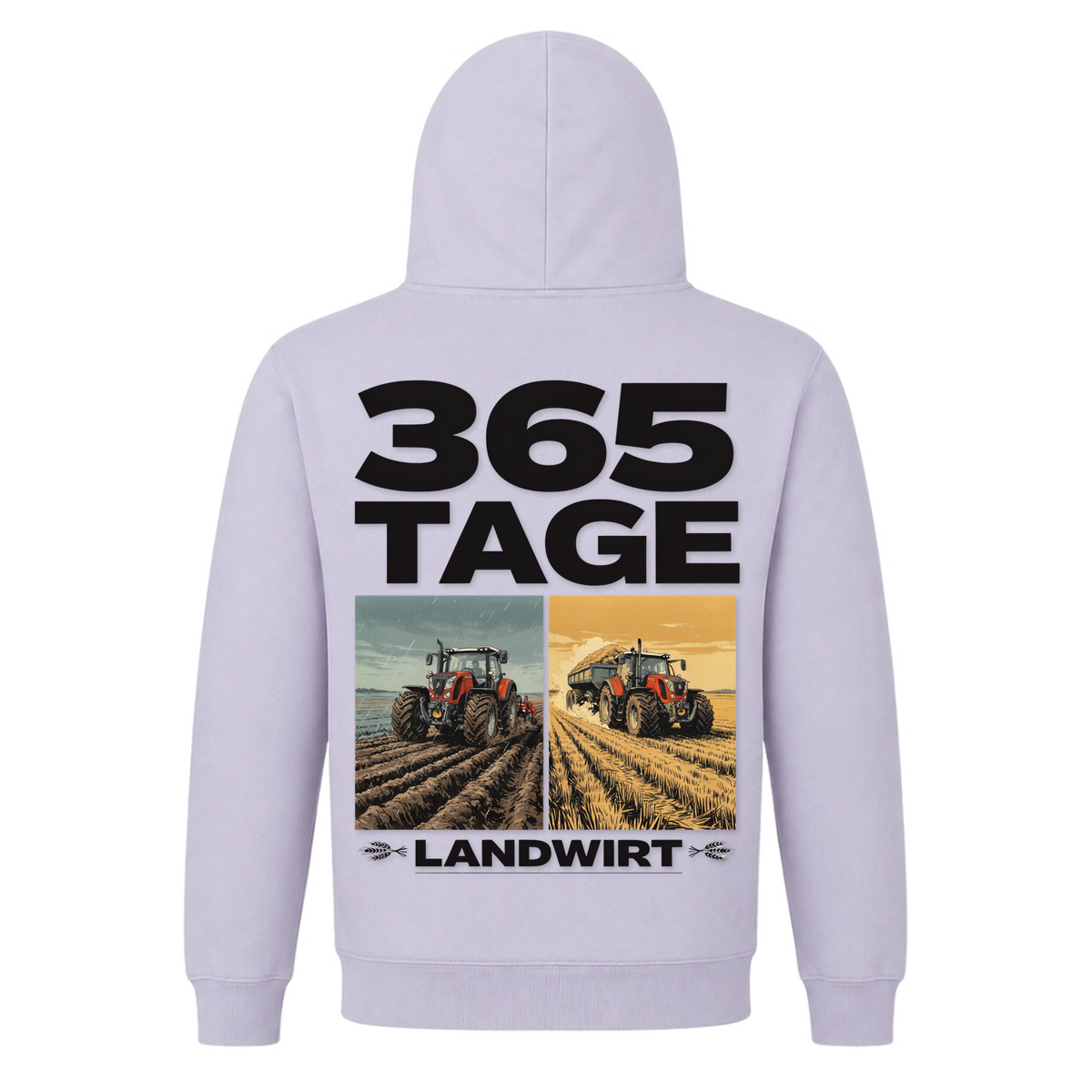 365 Tage Landwirt - Premium Hoodie Unisex - Lilac - Rueckseite