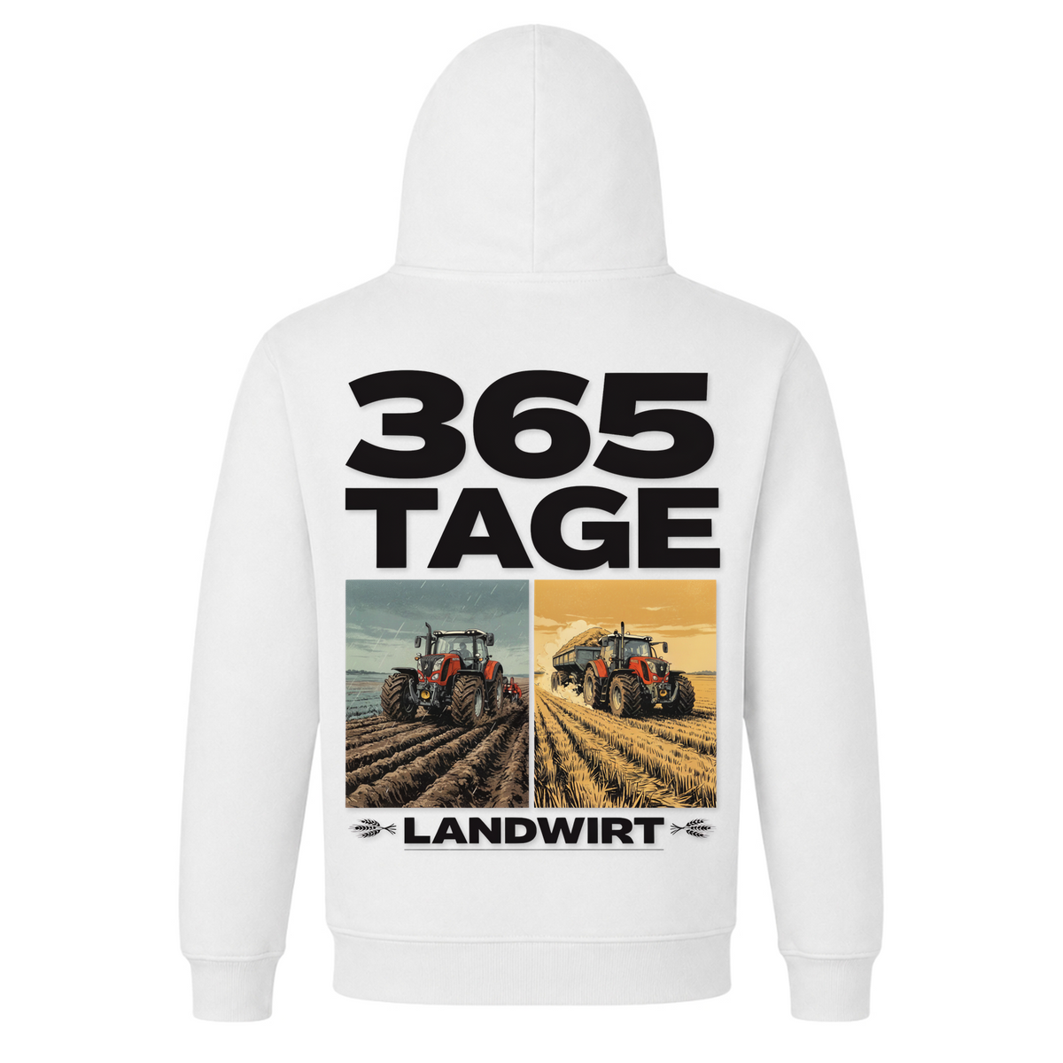 365 Tage Landwirt - Premium Hoodie Unisex - White - Rueckseite